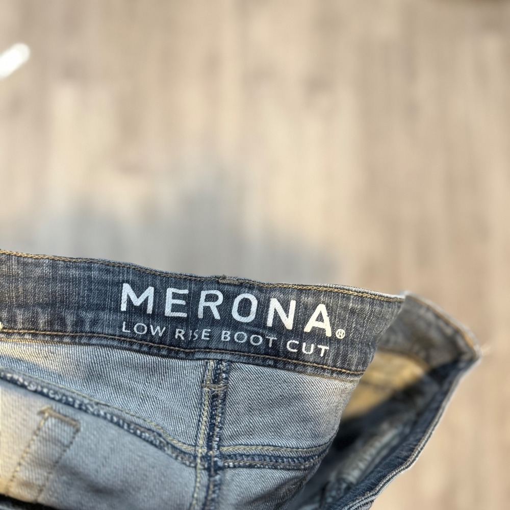 VTG Merona Women's Size 18R Blue Low Rise Bootcut Denim Jeans Pants Y2K p - Picture 8 of 8